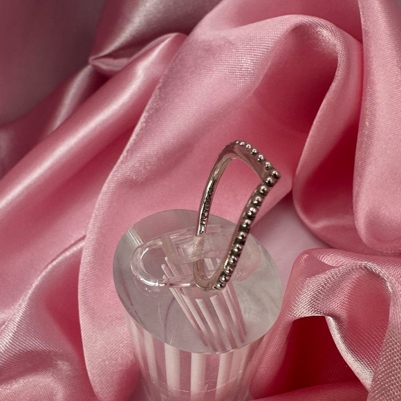 PANDORA Beaded Wishbone Ring – Sterling Silver Simple & Elegant Stacking Ring - Picture 10 of 11